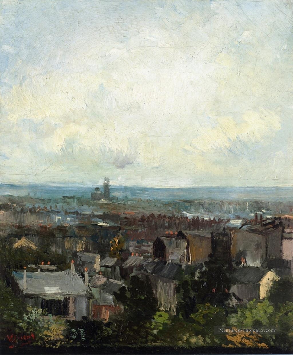 Vue de Paris près de Montmartre Vincent van Gogh Peintures à l'huile